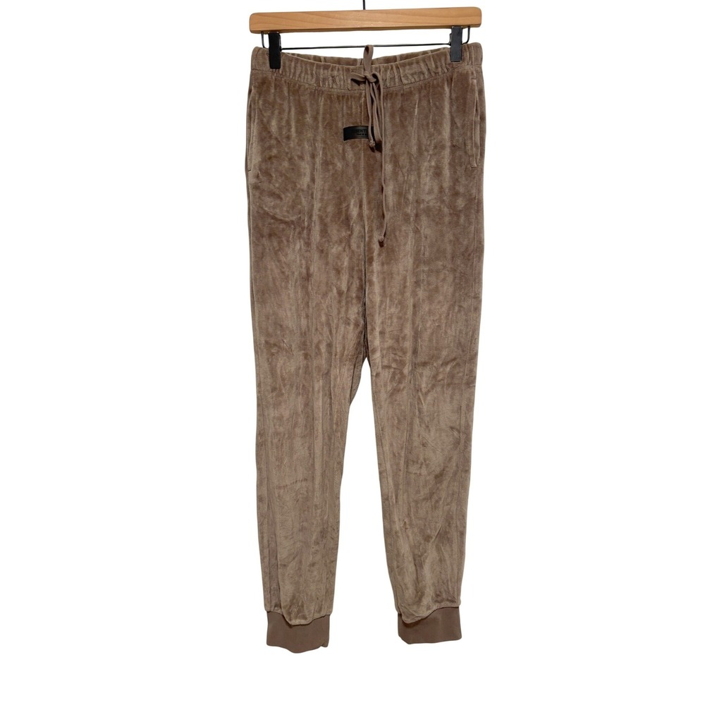 Fear of God Essentials Brown Velour‎ Jogger Sweatpants Streetwear Sz Small